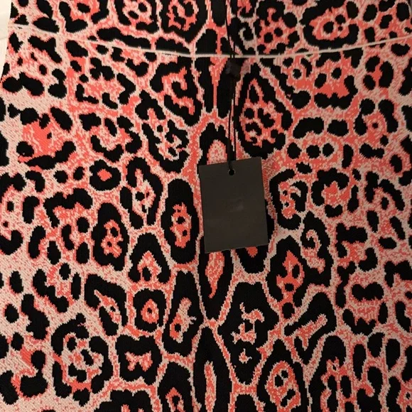 BCBGMaxAzria Pink and Black Animal Print Pencil Skirt - Picture 3 of 7